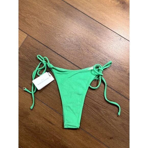 Faithfull the Brand NWT Andrea Bikini Bottom Plain Green Toweling (Sz L) - Picture 8 of 9